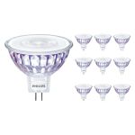 Opakowanie 10x Philips Master Value LED Spot GU5.3 MR16 7.5W 630lm 36D - 930 Ciepła Biel | Najlepsze renderowanie kolorów - Ściemnianie - Zamienne 50W